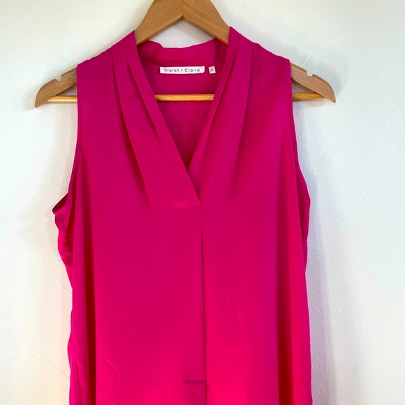 Violet + Claire Pink V Neck Tank - Picture 1 of 3